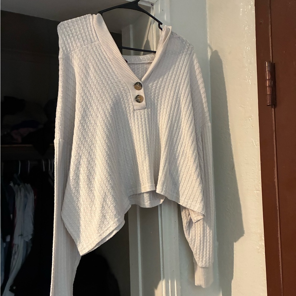 Cozy Cream Sweater with Button Detail